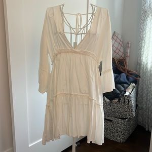 White sundress with low back